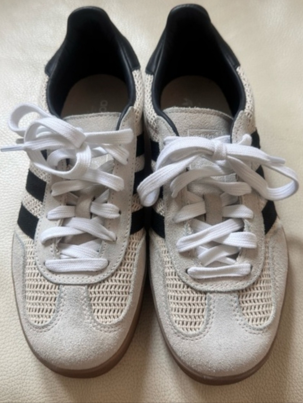 ADIDAS Classic White & Black Striped Sneakers